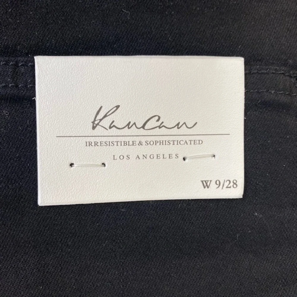 KanCan Womens Size 9/28 Black Denim Frayed Hem High Rise Shorts - Picture 2 of 8